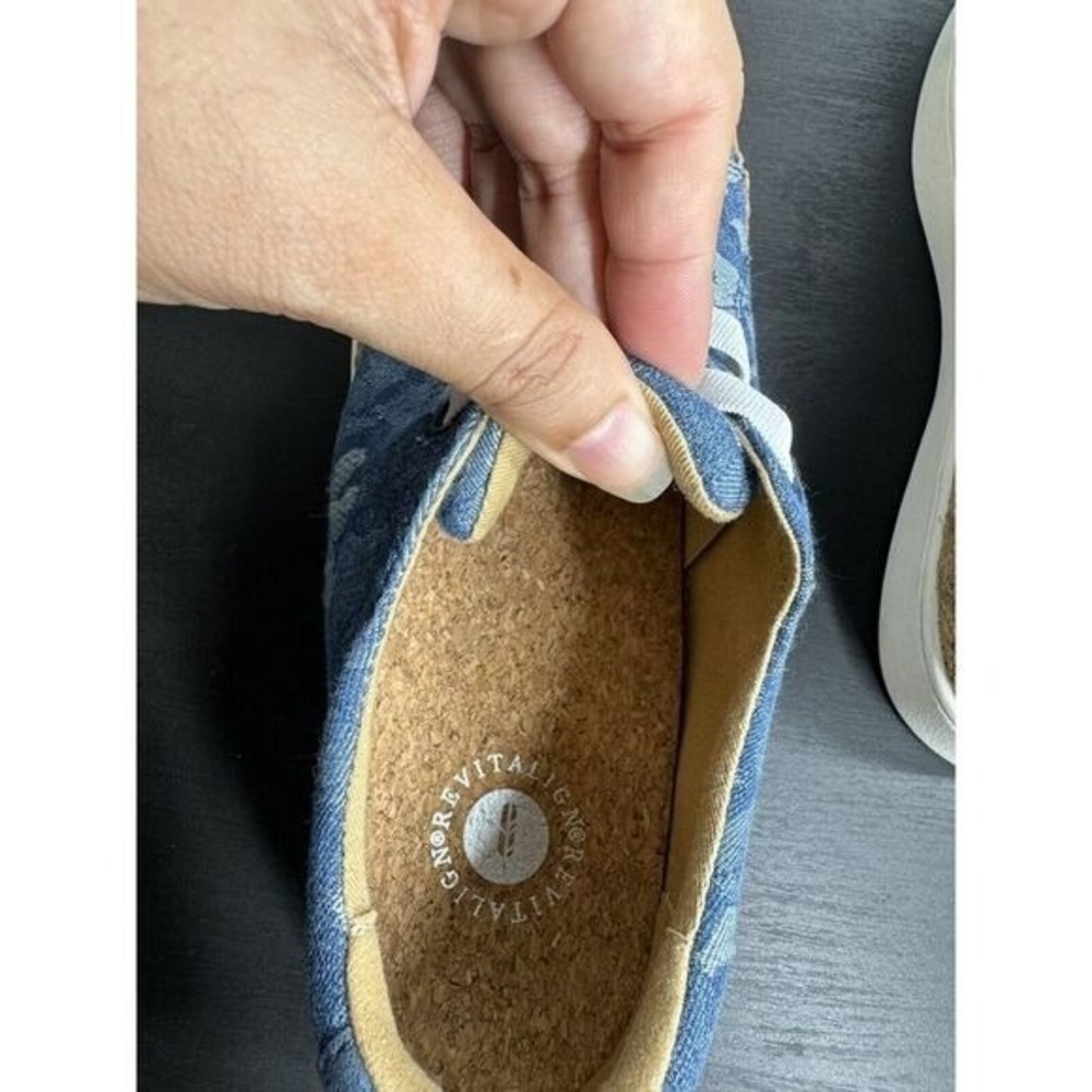 Revitalign 8  Orthotic Slip-On Blue Floral Sneaker Casual Shoes - Picture 8 of 9